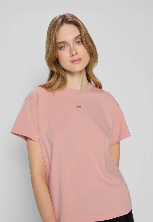 Łososiowy T-shirt oversize TISHAL
