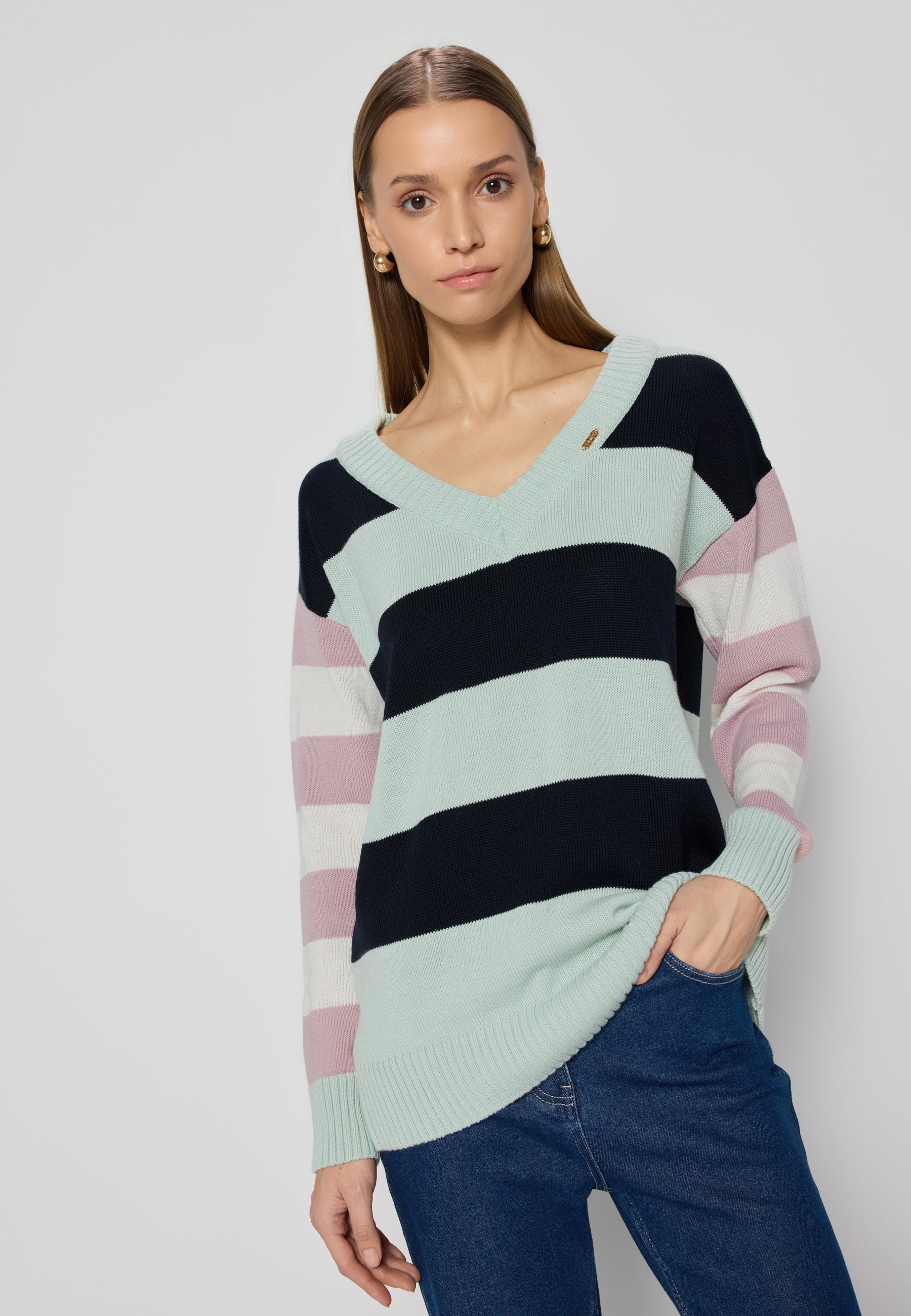 Sweter damski w paski CALAMEA