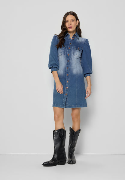 Niebieska sukienka jeansowa mini NIGANA