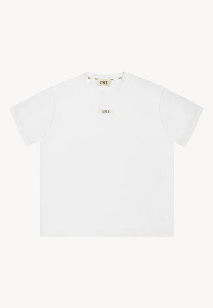 Klasyczny kremowy T-shirt z logo TISHALLE