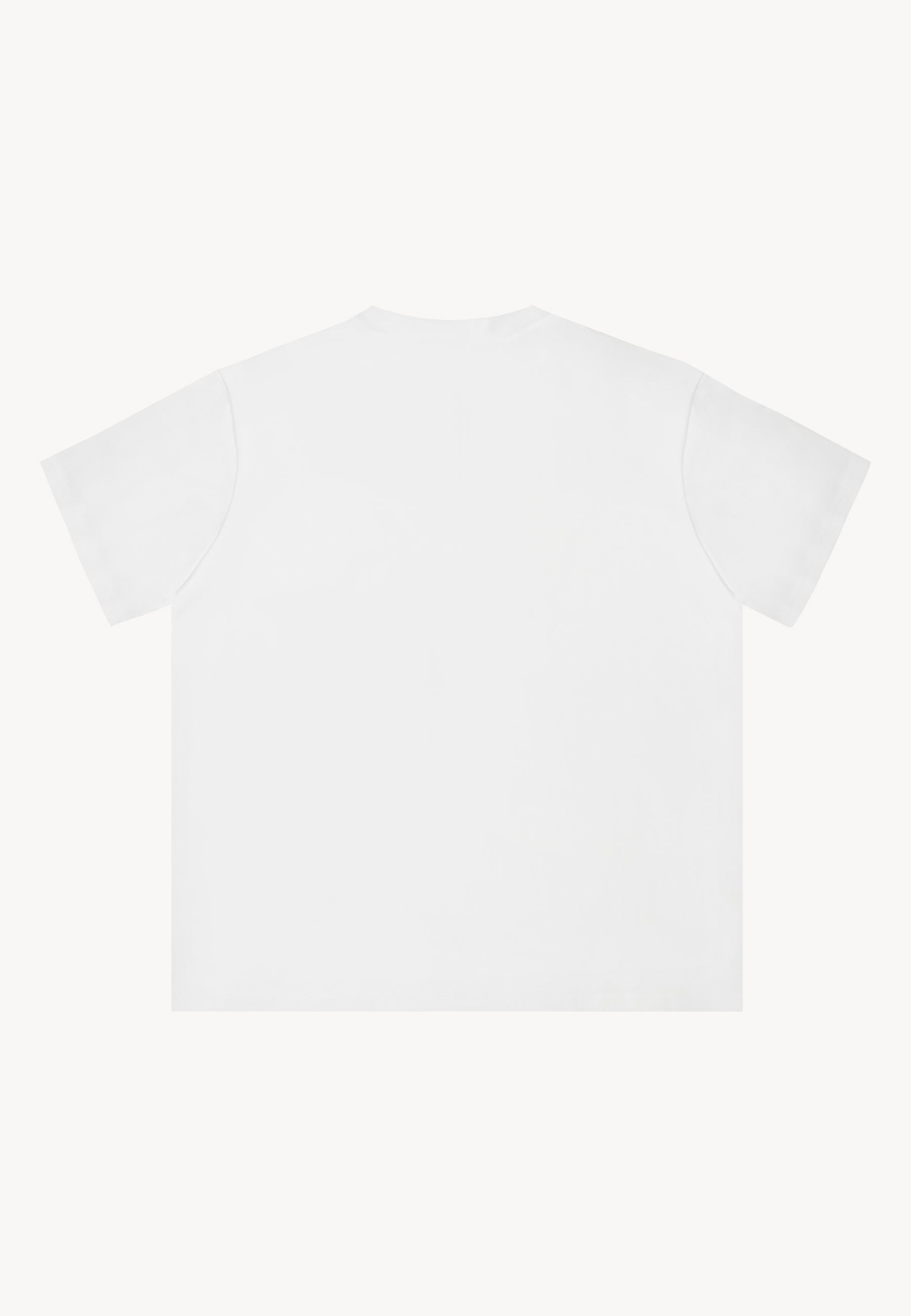 Tył kremowego T-shirtu z logo Bizuu na przodzie TISHALLE.
