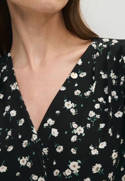 Czarne body w kwiatowy print ALIBA