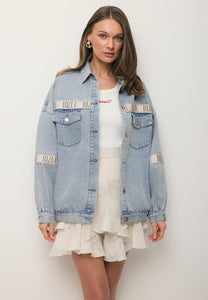 Błękitna kurtka jeansowa oversize PASSA