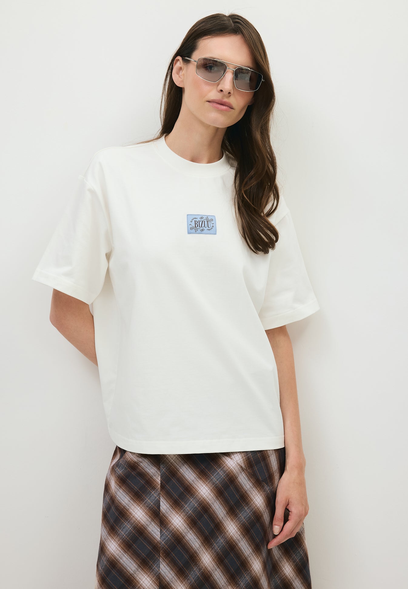 Maślany t-shirt oversize PARADISO z logo