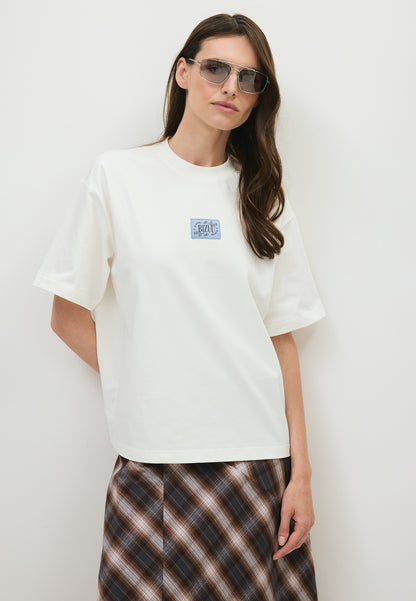 Maślany t-shirt oversize PARADISO z logo