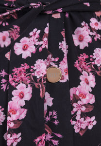 Czarna sukienka mini w kwiatowy print GEORGINA