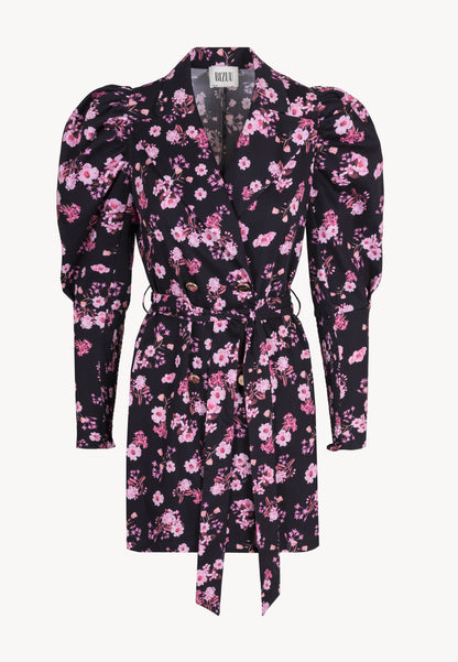 Czarna sukienka mini w kwiatowy print GEORGINA