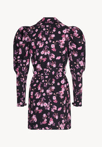Czarna sukienka mini w kwiatowy print GEORGINA