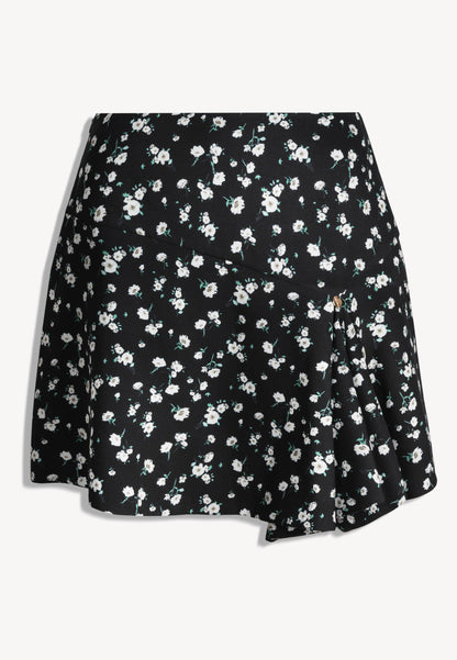 Czarna mini spódniczka LANNIL w kwiatowy print