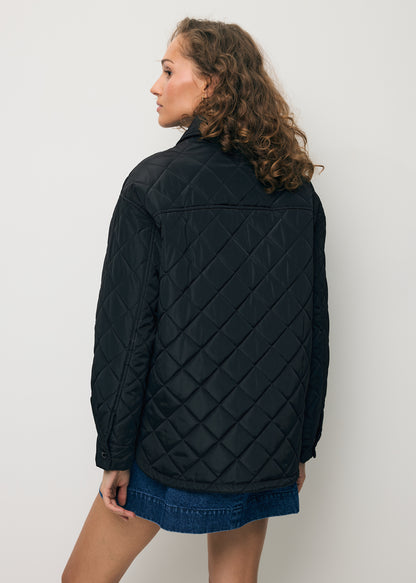 Czarna kurtka pikowana damska oversize MARIN