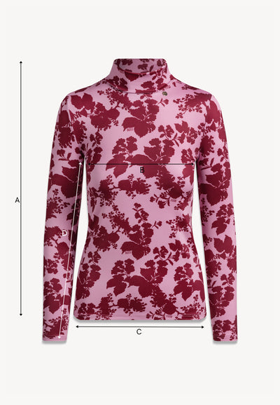 Różowy golf OWAKA w autorski kwiatowy print