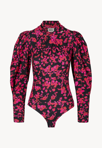 Różowe body PINGANG w autorski kwiatowy print