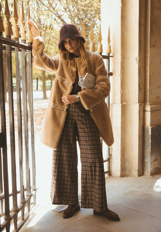 Herbatnikowe futro oversize SORRENTO