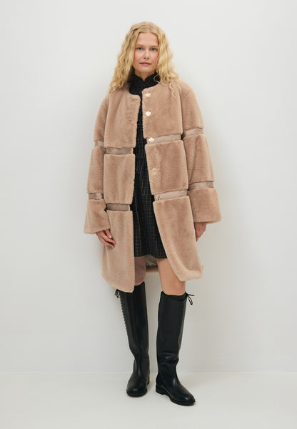 Herbatnikowe futro oversize SORRENTO