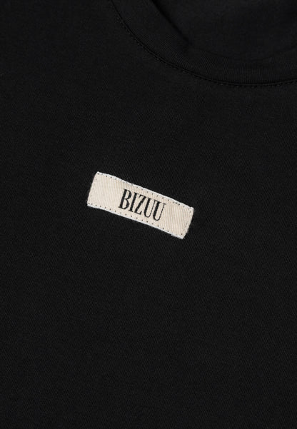 Bawełniany czarny T-shirt z logo TISHALLE